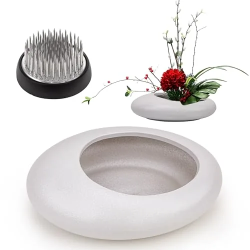Folmywy Japanese Flower Frog Vase Kit Ikebana Flower Arrangement Bowl