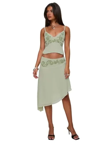 Princess Polly Women's Pappilion Asymmetrical Midi Skirt