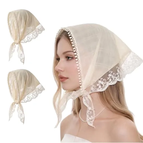 BuyaCraft Lace Head Scarf Vintage Bandana Headband