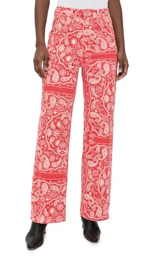 Never Fully Dressed Women's Red Bandana Print Jeans