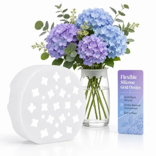 Silicone Flower Arranging Grid, Flexible Floral Stem Holder, Silicone Vase Grid