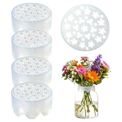 4Pcs Silicone Flower Arranging Grid, Reusable Vase Floral Stem Holder