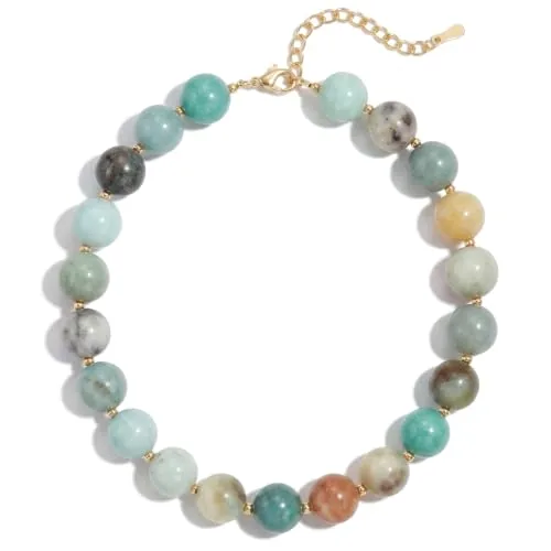 Drogomen Colorful Natural Stone Gemstone Beaded Necklace